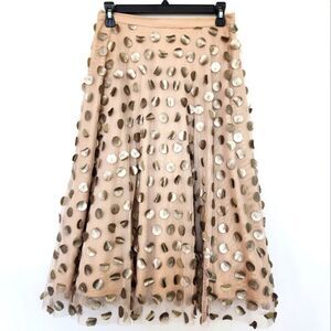 NWOT Eva Franco Anthropologie Gold Shimmer Spot Skirt